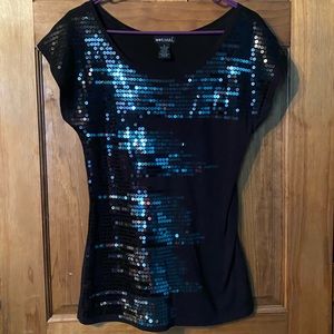 Wet Seal Black Sparkly Top - Size M